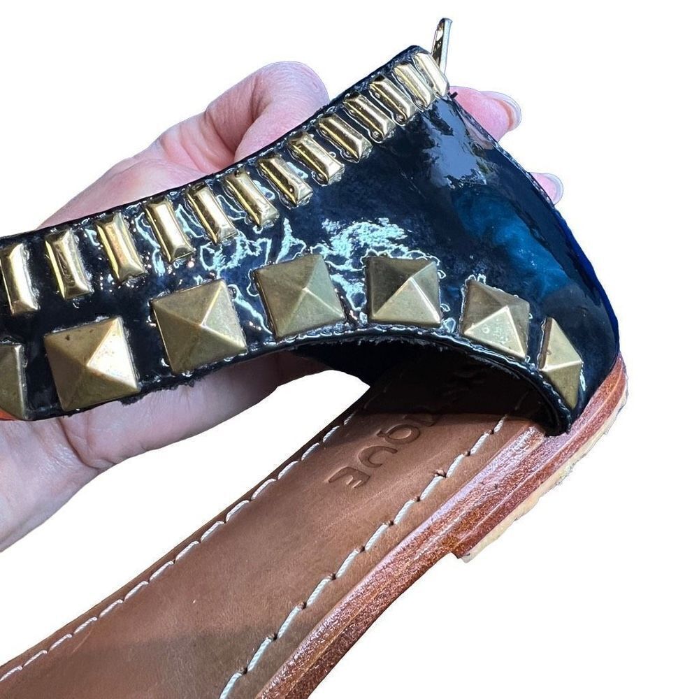 New Mystique black patent studded Sandals - Picture 5 of 12
